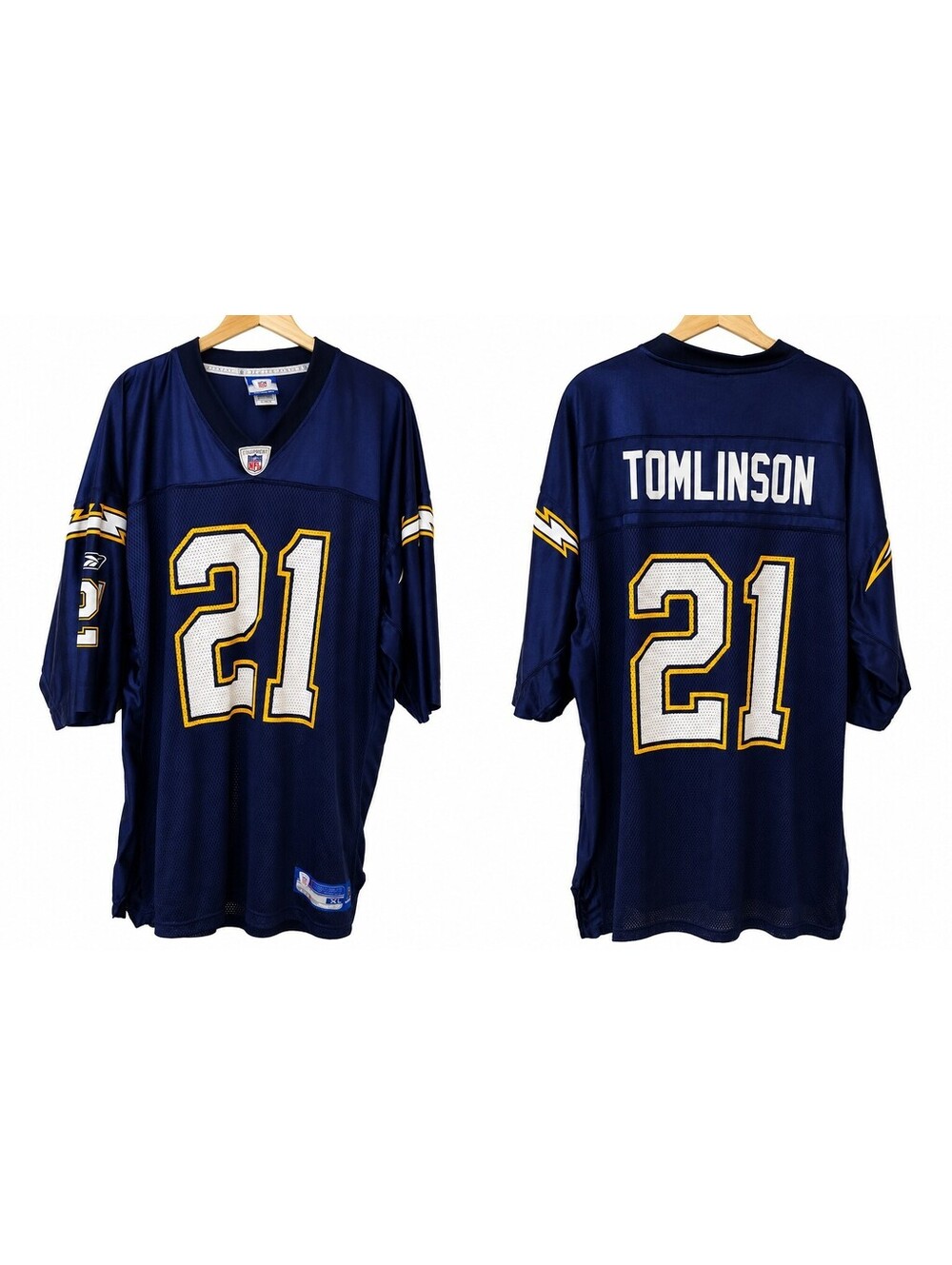 Reebok  Chargers Tomlinson #21 NFL Jersey XL Navy White Gold Football Throwback